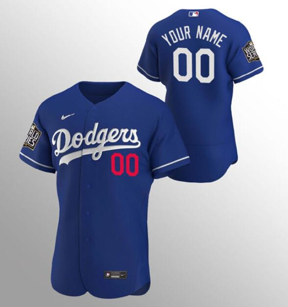 Men's Los Angeles Dodgers Customized Blue 2020 World Series Bound Flex Base Stitched Jersey